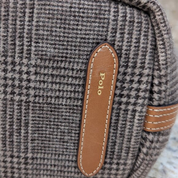 Polo Ralph Lauren Brown Plaid Wool Medium Bellport Tote Handbag w/Dust Bag - Picture 4 of 12